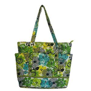 Vera Bradley Go Round Tote Bag in Retired Lime Green Pattern